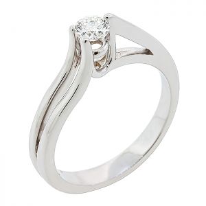 Μονόπετρο λευκόχρυσο δαχτυλίδι 18K με διαμάντι 0.22ct. RD0938