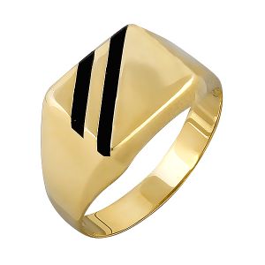 Χρυσό ανδρικό δαχτυλίδι σε 14 καράτια με ονυχα.RA10980