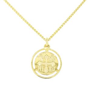 Χρυσό κρεμαστό Κωνσταντινάτο με αλυσίδα σε 14 καράτια. BE11318