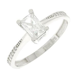 Εντυπωσιακό λευκόχρυσο μονόπετρο δαχτυλίδι σε 9 καράτια με ζιργκόν RZ11494