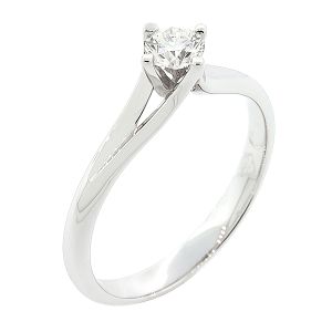 Λευκόχρυσο μονοπετρο δαχτυλίδι γάμου 18 καράτια με διαμάντι 0.30ct.RD12431