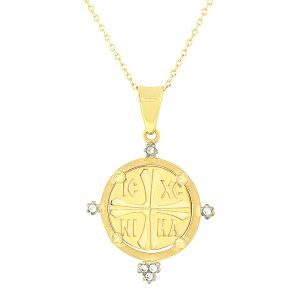 Χρυσό Κωνσταντινάτο κρεμαστό μαζί με αλυσίδα σε 14 καράτια. BE12690