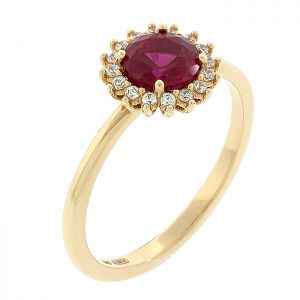 Δαχτυλίδι καλσική ροζέτα με ζιργκόν από χρυσό 14 καράτια. RΖ12740