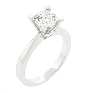 Λευκόχρυσο μονόπετρο δαχτυλίδι με πιστοποιημένο διαμάντι 1.00ct από το HRD. RD12866