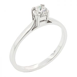 Μονόπετρο δαχτυλίδι γάμου λευκόχρυσο 18 καράτια με διαμάντι 0.34ct.  RD12968