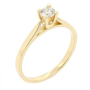 Μονόπετρο δαχτυλίδι σε κίτρινο χρυσό 14Κ με διαμάντι 0.24ct. RD20025