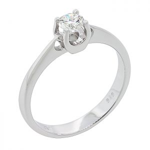 Μονόπετρο δαχτυλίδι σε λευκόχρυσο 18 καράτια με διαμάντι 0.24ct. RD15624