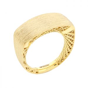 Χρυσό χειρποίητο δαχτυλίδι με ματ φινιρισμα 14 καράτια. RΚ13039