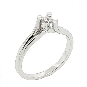 Μονόπετρο δαχτυλίδι λευκόχρυσο 18 καράτια με διαμάντι 0.16ct  RD13241