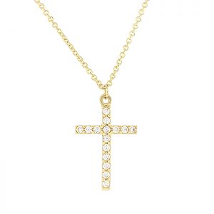 Γυναικείος σταυρός χρυσός 14 καρατια με αλυσίδα. CRK13522