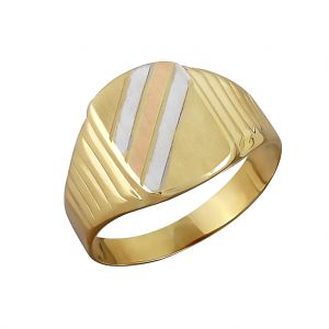 Χρυσο Ανδρικο Δαχτυλιδι 14 Καρατια στα τρία χρώματα του χρυσού. RA14640
