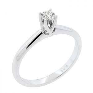 Λευκόχρυσο μονόπετρο δαχτυλίδι 18 καράτια με διαμάντι 0.18ct. RD15207