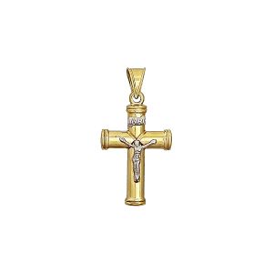 Χρυσός σταυρός ανδρικός με τον Εσταυρωμένο σε 14 καράτια.CRA15376