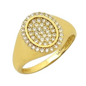 Δαχτυλίδι δεμένο σε χρυσό 14 καράτια με ζιργκόν. RZ15426