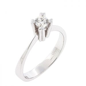 Λευκόχρυσο 18K μονόπετρο δαχτυλίδι με διαμάντι 0.21ct. RD15719