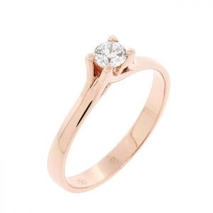 Μονόπετρο δαχτυλίδι ροζ χρυσός 18κ με διαμάντι 0.23ct. RD15724