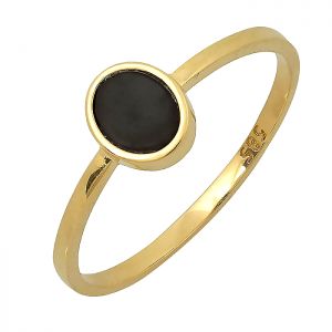 Χρυσό δαχτυλίδι με μαύρο κέντρο 14 καράτια. RZ15845