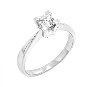 Λευκόχρυσο μονόπετρο δαχτυλίδι 18 καράτια με διαμάντι 0.35ct. RD15990