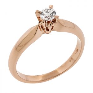 Μονόπετρο δαχτυλίδι 18κ σε ροζ χρυσό με διαμάντι 0.22ct. RD16090