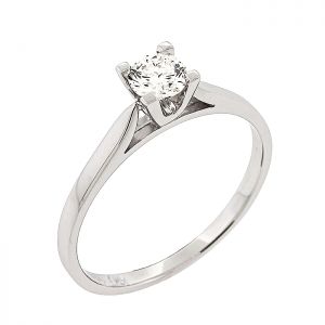 Λευκόχρυσο μονόπετρο δαχτυλίδι 18 καράτια με διαμάντι 0.30ct. RD16465