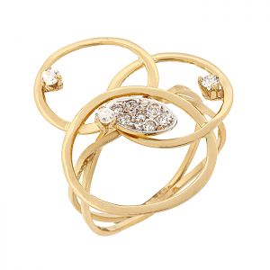 Χειροποίητο δαχτυλίδι χρυσό σε 18 καράτια με διαμάντια. RK16493
