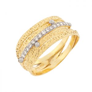 Χειροποίητο δαχτυλίδι χρυσό σε 18 καράτια με διαμάντια. RK16494