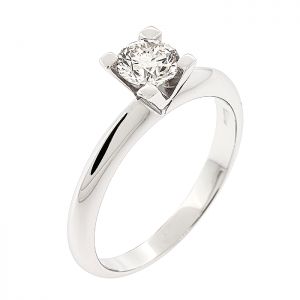 Μονόπετρο δαχτυλίδι λευκόχρυσο 18 καράτια με διαμάντι 0.50ct. RD16706
