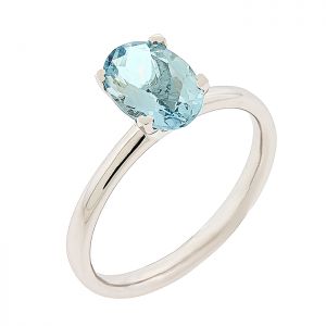 Λευκόχρυσο δαχτυλίδι σε 18 καράτια με aquamarine 1.20ct . RL16717