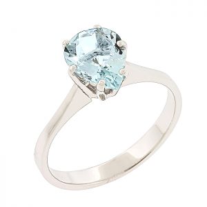 Λευκόχρυσο δαχτυλίδι σε 18 καράτια με aquamarine 1.12ct. RL16720