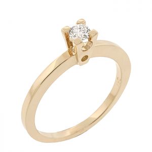 Μονόπετρο δαχτυλίδι κίτρινος χρυσός 18κ με διαμάντι 0.16ct. RD16835