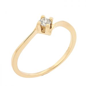 Χρυσό μονόπετρο δαχτυλίδι 18κ με διαμάντι 0.16ct. RD16836