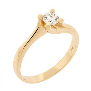 Μονόπετρο δαχτυλίδι σε κίτρινο χρυσό 18κ με διαμάντι 0.28ct. RD16840