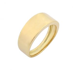 Εντυπωσιακό χρυσό δαχτυλίδι με λουστρέ επεξεργασία σε 14 καράτια.RZ16881