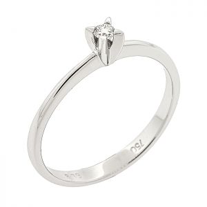 Λευκόχρυσο μονόπετρο δαχτυλίδι 18 καράτια με διαμάντι 0.05ct. RD17106