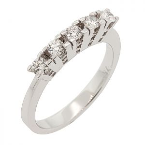 Λευκόχρυσο σειρέ δαχτυλίδι 18Κ με  διαμάντια. RL1725