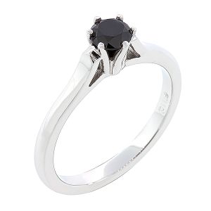 Μονόπετρο δαχτυλίδι πλατινένιο με μαυρο διαμάντι 0.40ct. RD1753