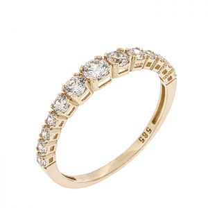 Μοντέρνο σειρέ χρυσό δαχτυλίδι με ζιργκόν στα 14 καράτια. RZ18001