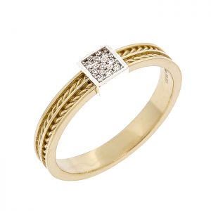 Χειροποίητο δαχτυλίδι χρυσό σε 18 καράτια με διαμάντια. RΚ18116