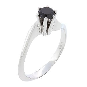 Μονόπετρο πλατινένιο δαχτυλίδι με μαύρο διαμάντι 0.45ct. RD1889