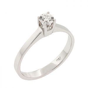Μονόπετρο λευκόχρυσο δαχτυλίδι 18 καράτια με διαμάντι 0.25ct.  RD19316