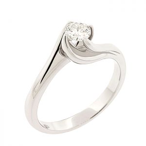 Μονόπετρο λευκόχρυσο δαχτυλίδι 18 καράτια με διαμάντι 0.28ct.  RD19317