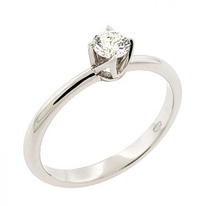 Μονόπετρο λευκόχρυσο δαχτυλίδι 18 καράτια με διαμάντι 0.26ct.  RD19319