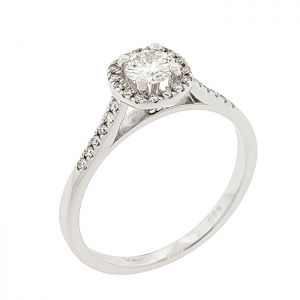 Λαμπερό μονόπετρο δαχτυλίδι λευκόχρυσο 18κ με διαμάντι 0.30ct. RD19385