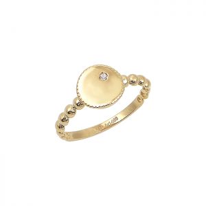 Δαχτυλίδι χρυσό 14 καράτια με κυκλικό μοτιφ. RΖ19516