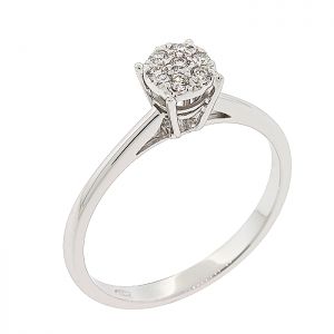 Θεαματικό λευκόχρυσο μονόπετρο δαχτυλίδι 18 καράτια με διαμάντια 0.09ct. RD19752