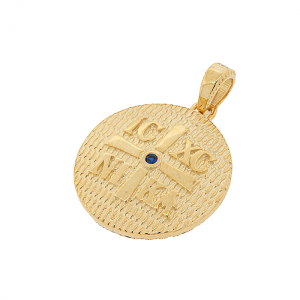 Μενταγιόν χρυσό ματάκι - Κωνσταντινάτο  σετ με αλυσίδα σε 14 καράτια. MG19861