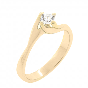 Χρυσό μονόπετρο δαχτυλίδι 18 καράτια με διαμάντι 0.251ct. RD20071