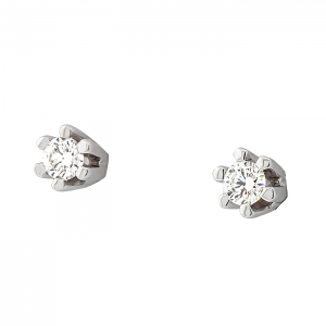 Σκουλαρίκια λευκόχρυσα με διαμάντια 0.16ct σε 18 καράτια. SK20117