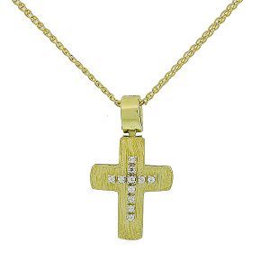 Χρυσός γυναικείος σταυρός σε 14 καράτια. CRS5037