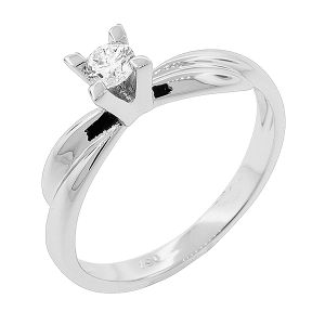 Λευκόχρυσο μονόπετρο δαχτυλίδι 18 καράτια με  διαμάντι 0.21ct. RD11718